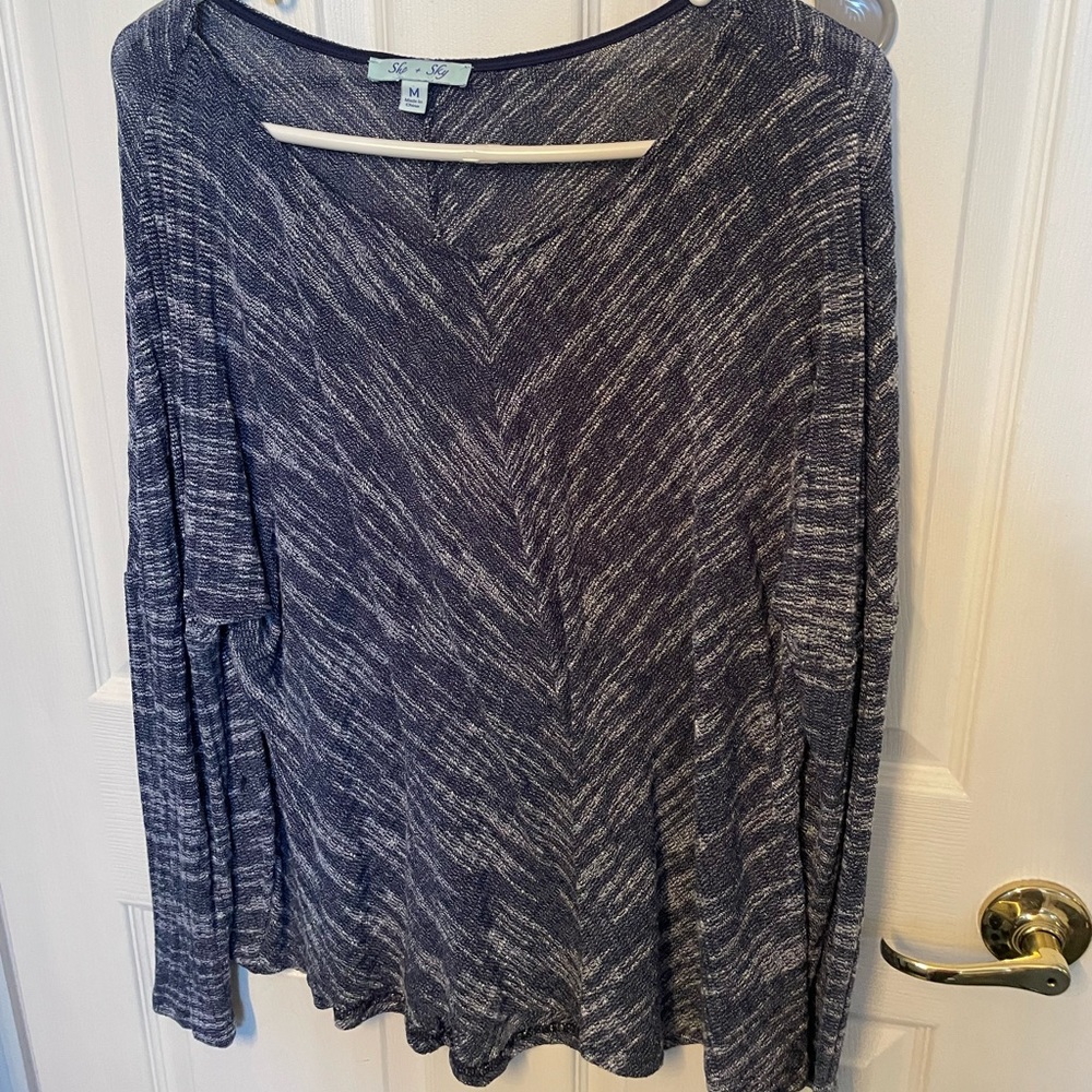 She + Sky shimmery/metallic blue tunic